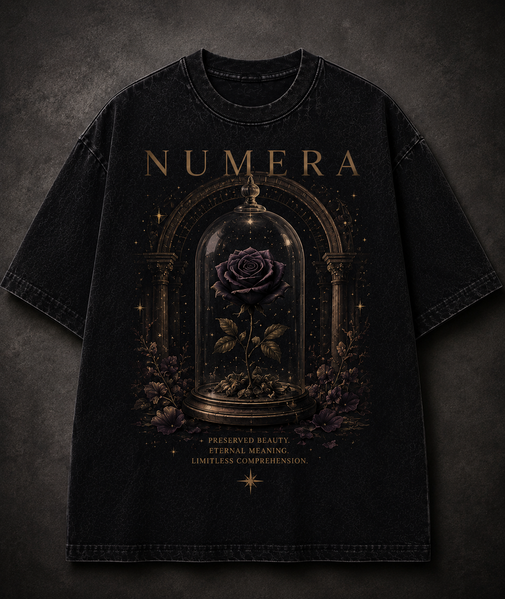 NUMERA — Porcelain Bloom Tee (Black Noir Edition)
