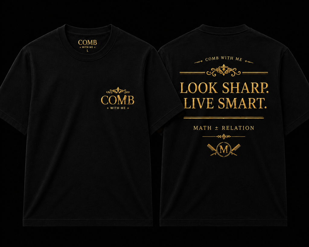 COMB WITH ME × MATH ± RELATION Signature Tee  - Black