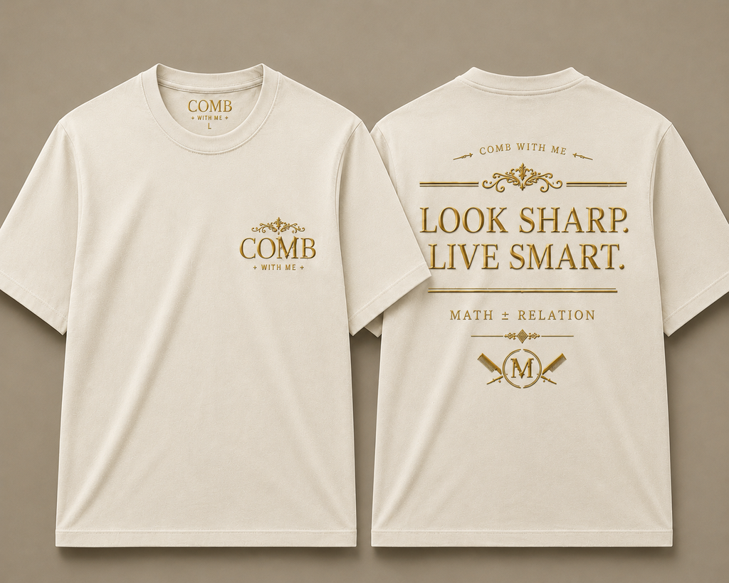 Comb With Me × Math Relation Signature Tee - Bone