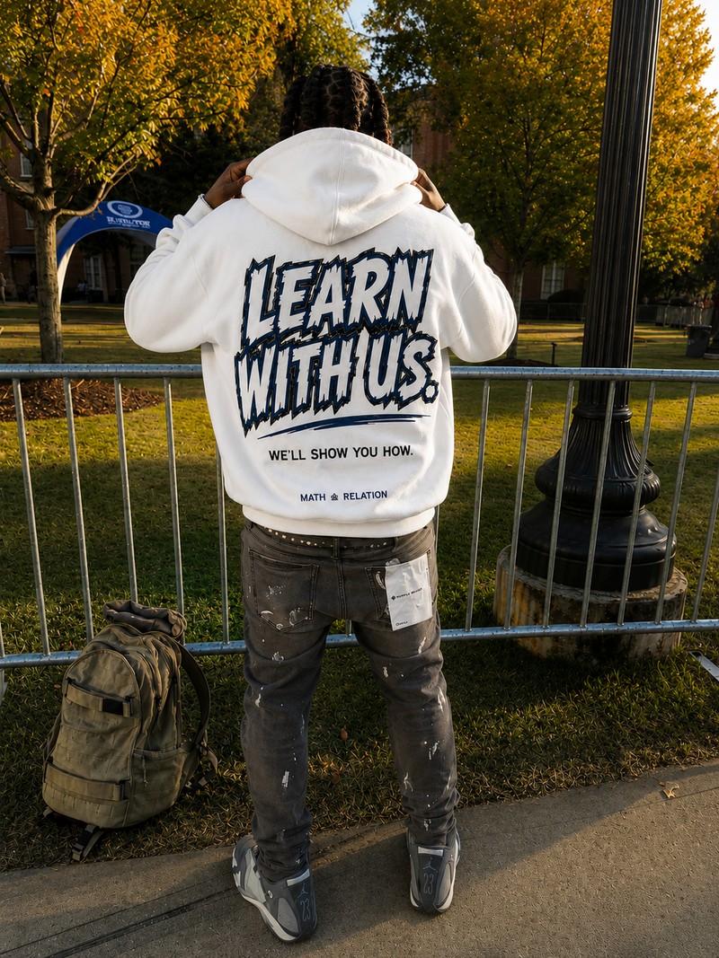 Learn With Us™ Heavyweight Hoodie | Math ± Relation — back
