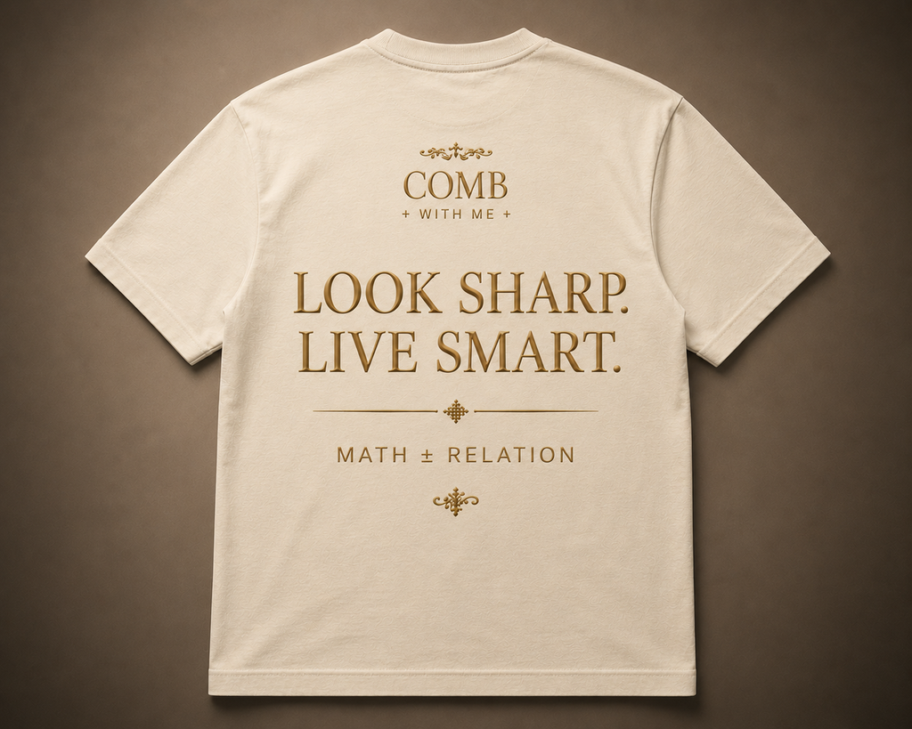 COMB WITH ME × MATH ± RELATION Founder Edition Tee – Bone