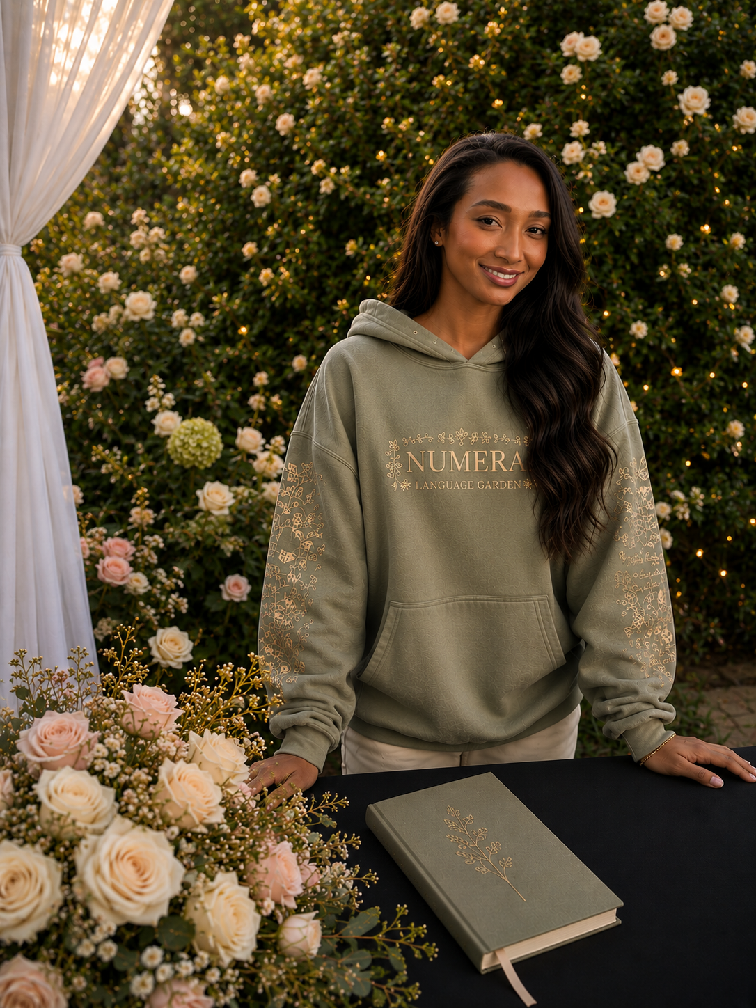 NUMERA -  Language Garden Hoodie (Botanical Sage)