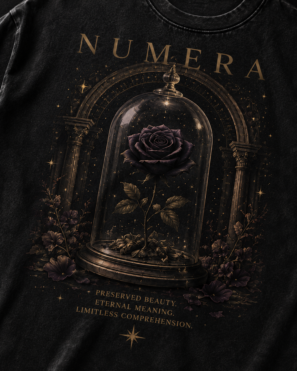 NUMERA — Porcelain Bloom Tee (Black Noir Edition)